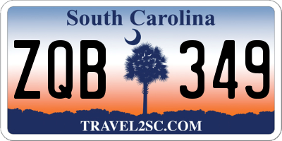 SC license plate ZQB349