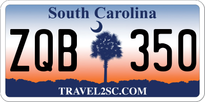 SC license plate ZQB350