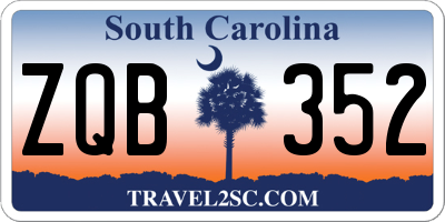 SC license plate ZQB352