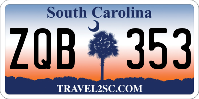 SC license plate ZQB353