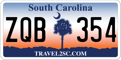 SC license plate ZQB354