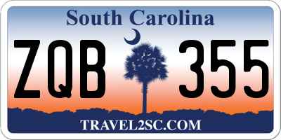 SC license plate ZQB355