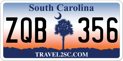 SC license plate ZQB356