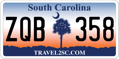 SC license plate ZQB358