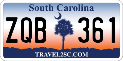 SC license plate ZQB361