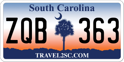 SC license plate ZQB363