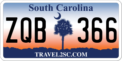 SC license plate ZQB366
