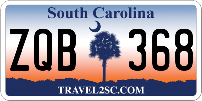 SC license plate ZQB368