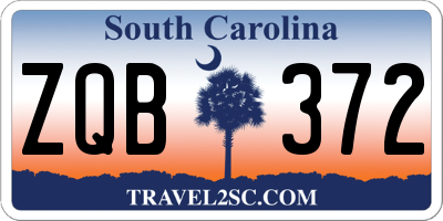 SC license plate ZQB372