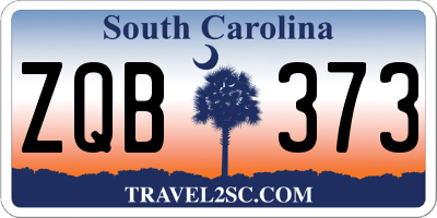 SC license plate ZQB373