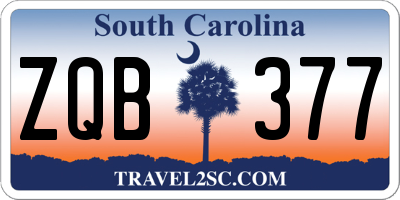 SC license plate ZQB377