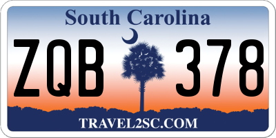 SC license plate ZQB378