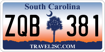 SC license plate ZQB381