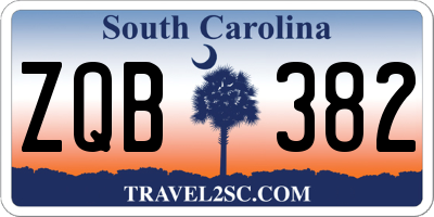 SC license plate ZQB382