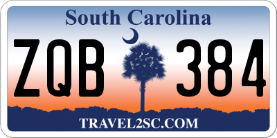 SC license plate ZQB384