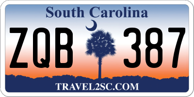 SC license plate ZQB387