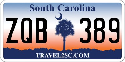 SC license plate ZQB389