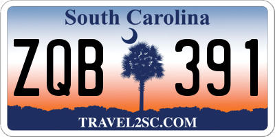 SC license plate ZQB391
