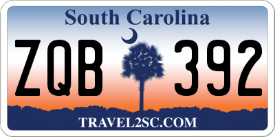 SC license plate ZQB392