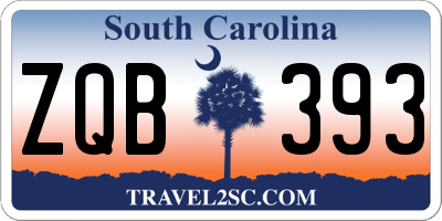 SC license plate ZQB393