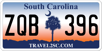 SC license plate ZQB396