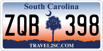 SC license plate ZQB398