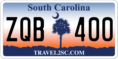 SC license plate ZQB400