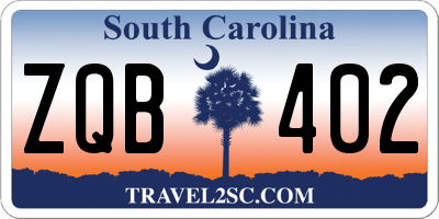 SC license plate ZQB402