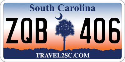 SC license plate ZQB406