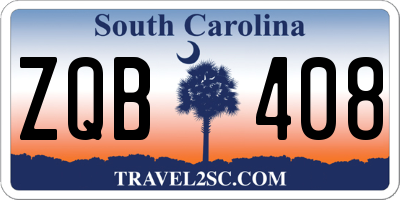 SC license plate ZQB408