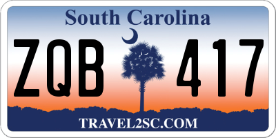 SC license plate ZQB417