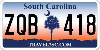SC license plate ZQB418
