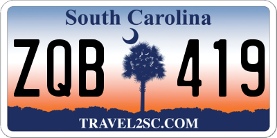 SC license plate ZQB419