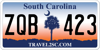SC license plate ZQB423