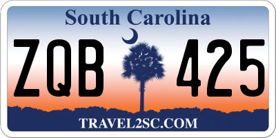 SC license plate ZQB425