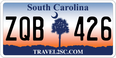 SC license plate ZQB426