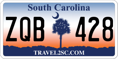 SC license plate ZQB428
