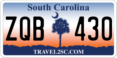 SC license plate ZQB430
