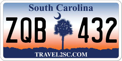 SC license plate ZQB432