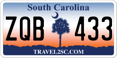 SC license plate ZQB433
