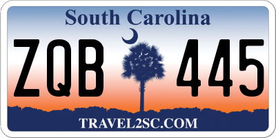 SC license plate ZQB445
