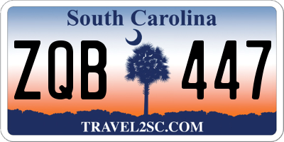 SC license plate ZQB447