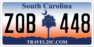 SC license plate ZQB448