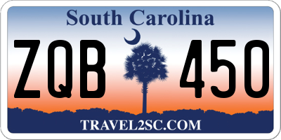 SC license plate ZQB450