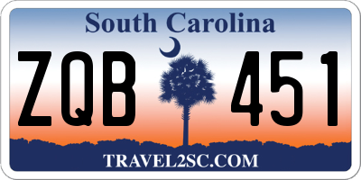 SC license plate ZQB451