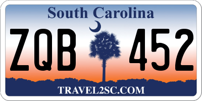 SC license plate ZQB452