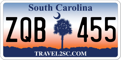 SC license plate ZQB455