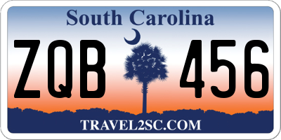 SC license plate ZQB456