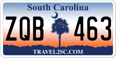 SC license plate ZQB463