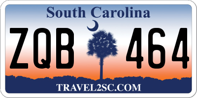 SC license plate ZQB464